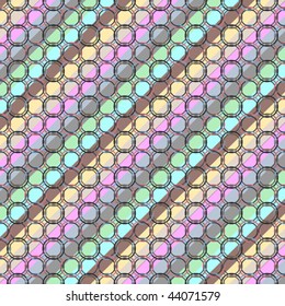 rings mesh over stripes background, abstract art illustration; grouped objects easy to change colors