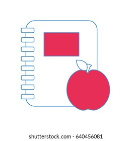 rings notebook tool with apple fruit