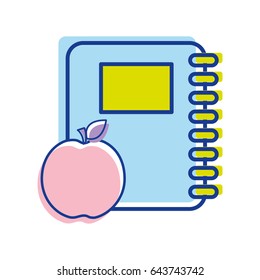 rings notebook tool with apple fruit