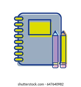rings notebook tool with pencils icon