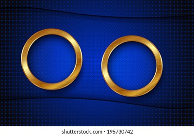 The Rings on blue Background