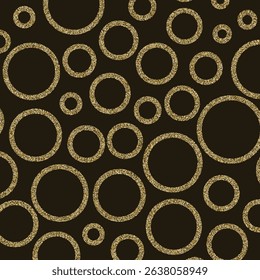 Rings Pattern. Gold Glitter Texture Background.
