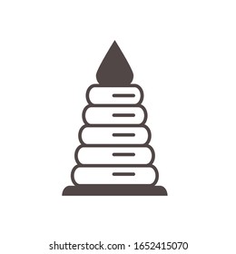 rings pile child toy line style icon vector illustration design