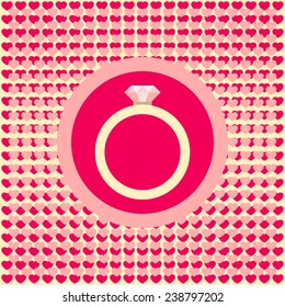 Rings with Precious Stones vector graphic design