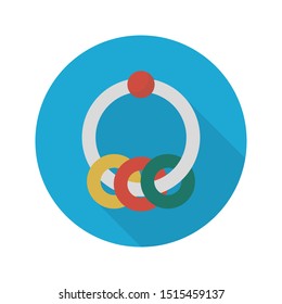 rings rattle glyph flat vector icon