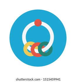 rings rattle glyph flat vector icon