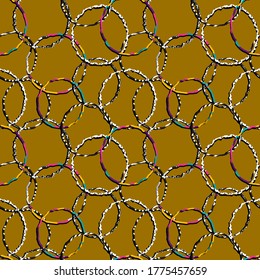 rings seamless ornament. Abstract seamless pattern geometric background