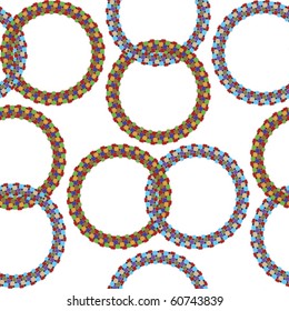 rings seamless pattern, abstract texture; vector art illustration
