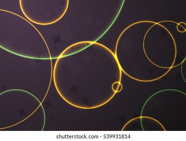 Rings. Set of bright colored bubbling rings. Several intersecting rings