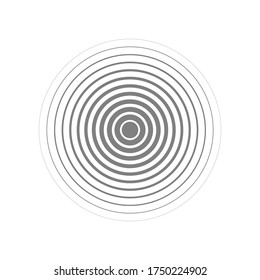 Rings sound wave line icon in a circle. Radio signal symbol vector illustration isolated on white background.