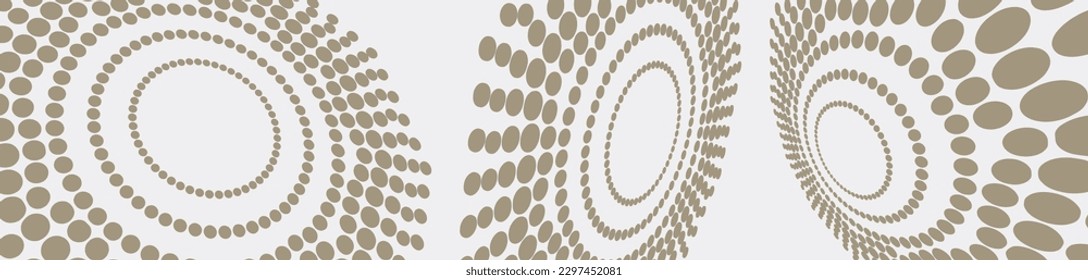 Rings sound wave with points in a circle. 3d technology style. Abstract background. Illustration for brochure, poster, presentation, flyer or banner.