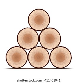 Rings of Trees. Color Vector Illustration.