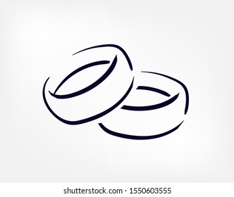 rings vector doodle hand drawn line illustration symbol 