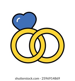 Rings vector filled outline icon. EPS 10 file