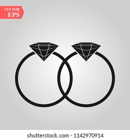 rings vector icon, flat design best vector icon