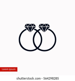 rings vector icon, flat design best vector icon