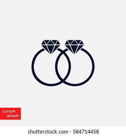 rings vector icon, flat design best vector icon