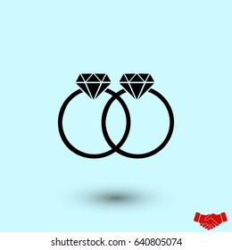 rings vector icon, flat design best vector icon