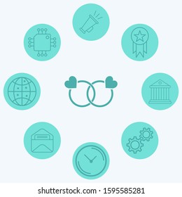 Rings vector icon sign symbol