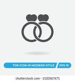 Rings vector icon, simple sign for web site and mobile app.