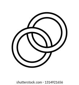 Rings vector illustration, Isolated line design icon
