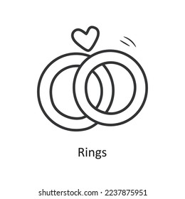 Rings vector outline Icon Design illustration. Party and Celebrate Symbol on White background EPS 10 File