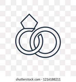 Rings vector outline icon isolated on transparent background, high quality linear Rings transparency concept can be used web and mobile