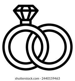 Rings Wedding icon illustration For web, app, infographic, etc