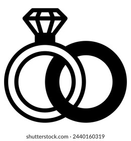 Rings Wedding icon illustration For web, app, infographic, etc