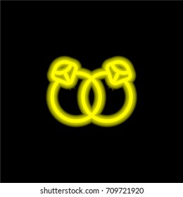 Rings yellow glowing neon ui ux icon. Glowing sign logo vector