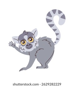 Ring-tailed lemur hand drawn animal