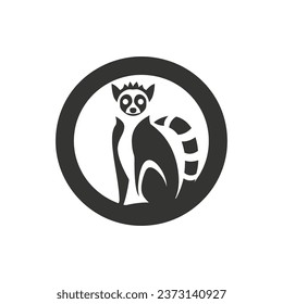 Ring-tailed lemur Icon on White Background - Simple Vector Illustration
