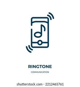 Ringtone icon. Linear vector illustration from communication collection. Outline ringtone icon vector. Thin line symbol for use on web and mobile apps, logo, print media.