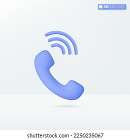 Ringtone from phone icon symbols. bad talk, say no, cancle, do not, bad news concept. 3D vector isolated illustration design. Cartoon pastel Minimal style. You can used for design ux, ui, print ad.