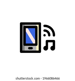 Ringtone User Interface Outline Icon Logo Vector Illustration
