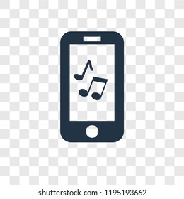 Ringtone vector icon isolated on transparent background, Ringtone transparency logo concept