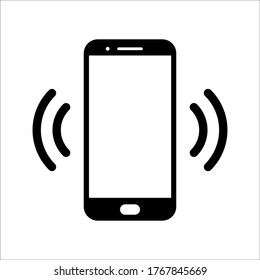 Icono de vector de tono de llamada en fondo blanco