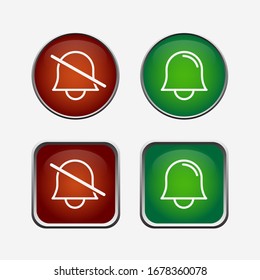 Ringtone vector icon. Red and Green symbol flat set