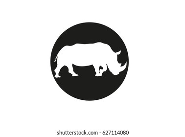 Rinho minimal vector illustration, silhouette isolated on a white background