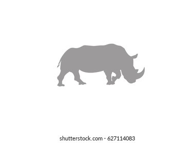 Rinho minimal vector illustration, silhouette isolated on a white background