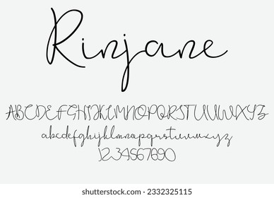 Rinjane is alphabet script font