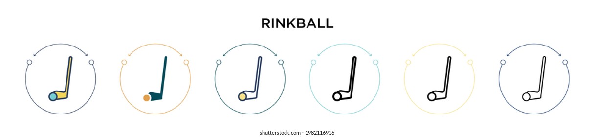 Rinkball icon in filled, thin line, outline and stroke style. Vector illustration of two colored and black rinkball vector icons designs can be used for mobile, ui, web