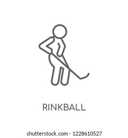 rinkball linear icon. Modern outline rinkball logo concept on white background from Sport collection. Suitable for use on web apps, mobile apps and print media.