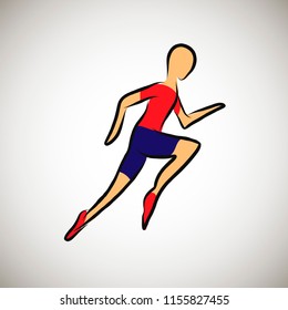 Rinning hand drawn outline icon for sport event or marathon or competition or triathlon team or runner club, check list, invitation, poster, banner, logo. Run icon, sport tattoo, isolated
