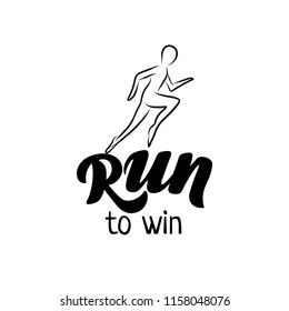 Rinning hand drawn outline icon for sport event or marathon or competition or triathlon team or runner club, check list, invitation, poster, banner, logo. Runner icon, sport tattoo. Running man