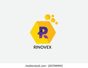 Rinovex Abstract R letter modern initial logo design