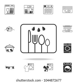 rinse fork and knives icon. Detailed set of laundry icons. Premium quality graphic design. One of the collection icons for websites, web design, mobile app on white background