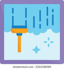 Rinse and remove the stains on windows vector icon design, Housekeeping symbol, Office caretaker sign, porter or cleanser equipment stock illustration, Cleaning Glass Without Streaks concept