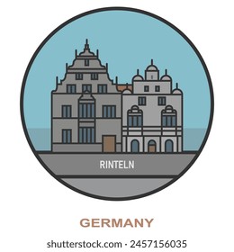 Rinteln. Cities and towns in Germany. Flat landmark