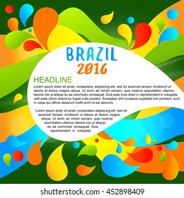 Rio 2016. Brazil Background.